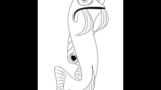 How to Draw Gurgle from Finding Nemo [upl. by Ahsimat]