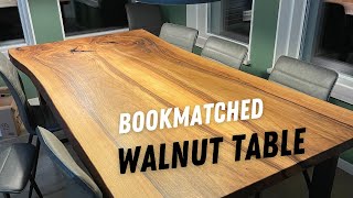 Bookmatched Walnut Slab  Live Edge Dining Table Build [upl. by Giannini723]