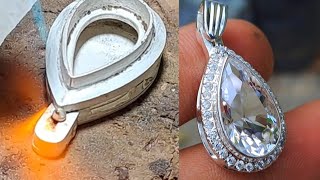 jewelry making handmade silver pendant [upl. by Nicko]