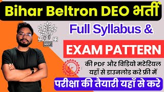 Bihar Beltron DEO Syllabus 2024 PDF Download  Beltron DEO NIOS Code 336 Syllabus amp Exam Patterns [upl. by Immac]