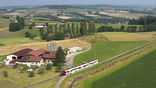 Palézieux  Châtel StDenis  TPF  Train by drone  The course From the sky  Swiss metric train [upl. by Eicnarf295]