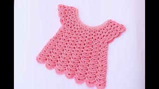 Vestido de niña 💖 a crochet muy facil y rapido [upl. by Ear]