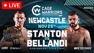 Cage Warriors 164 Stanton vs Bellandi  LIVE STREAM  MMA Fight Companion  Newcastle England [upl. by Sevein]