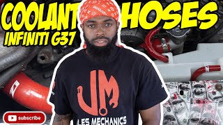 How Replace Coolant Heater Hose On Infiniti G37 G35 G25 Q40 [upl. by Ilehs]