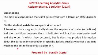 NPTELLearning Analytics Tools Assignment 5 Solution JulyOctober 2024 [upl. by Gregorius]