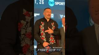 OLEKSANDR USYK RAPS AFTER FACING OFF WITH DANIEL DUBOIS [upl. by Ahsiekit]