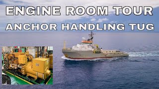 AHTS Ship engine room tour Offshore vessel tour [upl. by Huppert547]