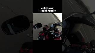 WHY YOU SHOULD WARMUP YOUR MOTORCYCLE TYRES bike harley aprilia crash police vlog shorts [upl. by Karlan112]