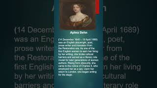 Aphra Behn Most Important Writers  famous Writers englishliterature ugcnet [upl. by Mongeau]