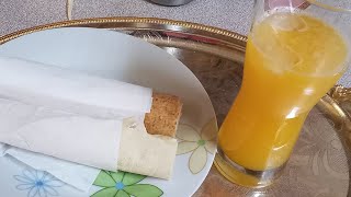 SANDWICH LABNEH WITH ORANGE JUICE ARABIC FOOD [upl. by Menard]