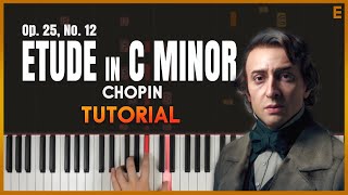 OCEAN ETUDE op 25 no 12 in C minor by Frederic Chopin  Piano Tutorial Part 1 [upl. by Ohcamac]