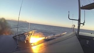 Kongsberg Defence Systems  Naval Strike Missile NSM AntiShip Live Firing 720p [upl. by Akinna235]