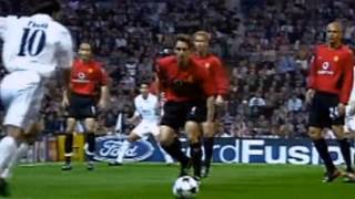 Luís Figo goal for 10  Real Madrid 31 Manchester United 08042003 [upl. by Delfine470]