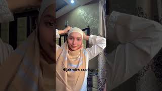 How to wear hijab with earrings ✨🌝hijabstyle hijabi hijabtutorial hijabviral hijabfashion [upl. by Irina195]