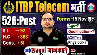 ITBP Telecommunication New Vacancy 2024  ITBP SI HC Constable Qualification Age Exam Physical [upl. by Eidolem]