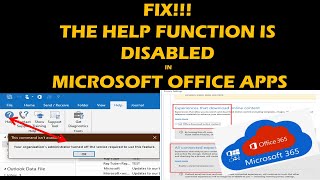 Fix  The Help function is disabled in Office apps [upl. by Aborn]