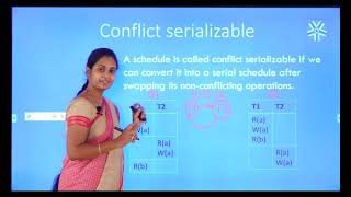 UNIT 5 L3 Conflict Serializability DBMS [upl. by Elleinnad]