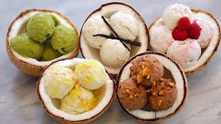 5 NEW Ice Cream Flavors  DairyFree Coconut Recipe Homemade Ice Cream No Machine [upl. by Noinatrad]