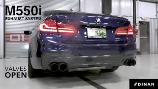 Dinan G30 M550i Full Exhaust XPipe amp AxleBack  Sound Clip [upl. by Ahsienak]