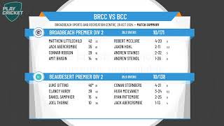 Broadbeach Premier Div 2 v Beaudesert Premier Div 2 [upl. by Arrio]