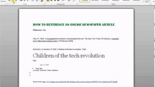 How to reference an online newspaper article [upl. by Norrv]