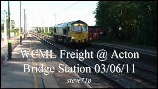 WCML Freight  Acton Bridge Station 030611 [upl. by Milton513]