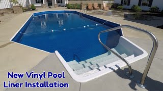 Installing A New Inground Vinyl Pool Liner  Time Lapse [upl. by Schlenger]