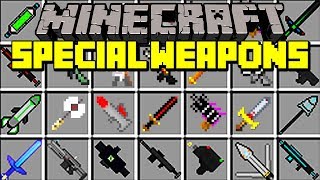 Minecraft SPECIAL WEAPONS MOD  BAZOOKAS RAY GUNS LASERS OP SWORDS amp MORE  Modded MiniGame [upl. by Moynahan]