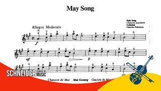 06  May Song  Suzuki Book 1  Violin Sheet Music Partitura para Violino [upl. by Yesnek]