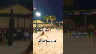 GIRLS VOLLEYBALL MATCH ON BEACH volleyballspikingvolleyballworld shortvideovolleyballsubscribe [upl. by Sunil]