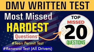 The 20 Hardest Questions in DMV Written Test  DMV Written Test 2024  CA DMV Senior Written Test [upl. by Onidranreb]