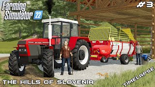 Making HAY and storing it in HAYLOFT  The Hills of Slovenia  Farming Simulator 22  Episode 3 [upl. by Sharron]