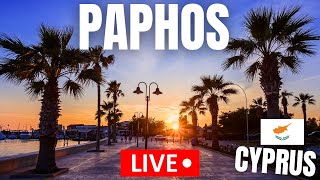 🔴 Cyprus LIVE  Paphos At Sunset [upl. by Naerol]