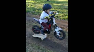 4 Year old Bike jumps and fast riding OSET Electric Motorbike enduro ridingshorts [upl. by Ryon]