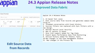 Appian Release Notes 243 Tutorial  New data fabric changes  AI in rules  Appian new release [upl. by Eadas522]