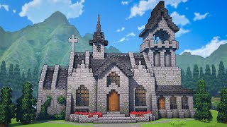 Minecraft How To Build A Medieval Church  Tutorial [upl. by Chace]