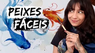 Como PINTAR PEIXES em AQUARELA  Aquarela para Iniciantes [upl. by Amiaj107]