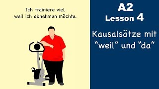 Learn German  Kausalsatz  Nebensatz  weil da vs denn  German for beginners  A2  Lesson 4 [upl. by Rozele]