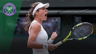 Johanna Konta v Maria Sakkari highlights  Wimbledon 2017 third round [upl. by Ilellan913]