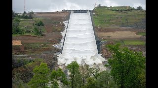 Oroville Dam spillway get wet after a twoyear hiatus [upl. by Spark91]