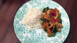 Pollo al curry con verdure e riso basmati  videoricetta [upl. by Schreib]