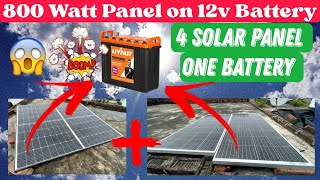 800 Watt Solar Setup  Connecting All 4 Solar Panel on 12 Volt Battery solar solarpanel loomsolar [upl. by Yluj35]