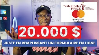 20 000  de Bourse grâce à Anzisha Prize  Toi aussi tu peux y arriver [upl. by Yrram272]