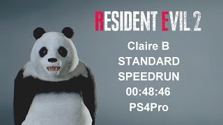 RESIDENT EVIL 2 REMAKE Claire B Standard Speedrun in 004846 Former PS4Pro World Record JUL252024 [upl. by Acirehs157]