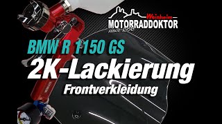 BMW R 1150 GS  Lackierung Frontverkleidung RAL 9005  2K Lackierung [upl. by Ymij]