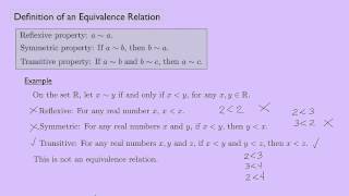 Abstract Algebra 1 Definition of an Equivalence Relation [upl. by Tillfourd]