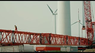 Building the new generation of wind turbines with the LG 1750 crane with SX3 boom configuration [upl. by Ormand459]