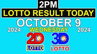 2pm Lotto Result Today October 9 2024 Wednesday PCSO [upl. by Drice]