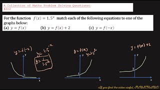 A Collection of Maths Problem Solving Questions222 Exponentials  Graphs [upl. by Eelano]