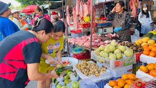 Exploring Kandal Vibrant Morning Market A Food Lover’s Walking Tour A taste explosion bustling [upl. by Yelkrab]